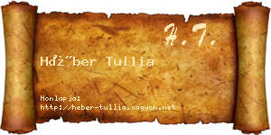 Héber Tullia névjegykártya